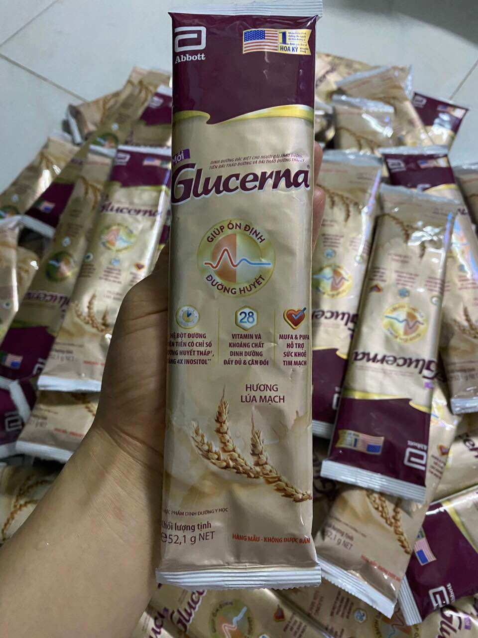 Combo 10 Gói Sữa Glucerna Tiểu Đường (52,1g) Đủ Hương Date 2027