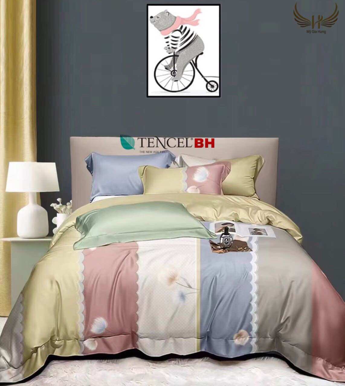 Vải tencel bạc hà mềm mát khổ 2m5 dùng chuyên may ga gối