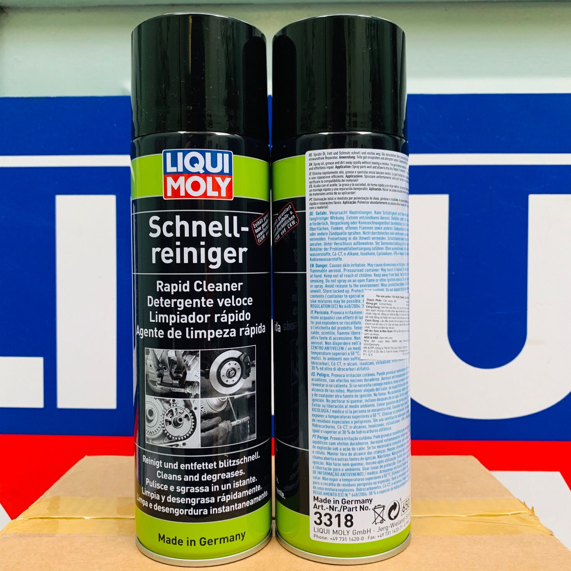 Vệ Sinh Thắng Đĩa - Tẩy Dầu Mỡ Liqui Moly Rapid Cleaner 3318 - 500ML Made in Germany