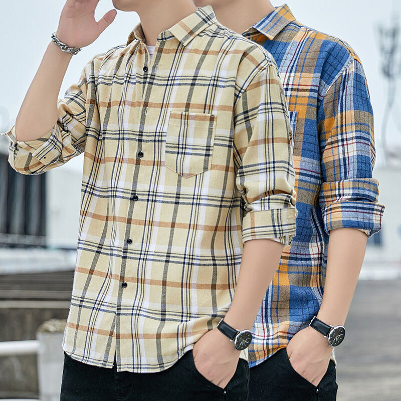 Áo Sơ Mi Kẻ Caro Mùa Hè Mỏng Cho Nam Dáng Rộng Dài Tay Thời Trang Mới Cao Cấp Thường Ngày Áo Khoác Ngoài Chất Liệu Polyester