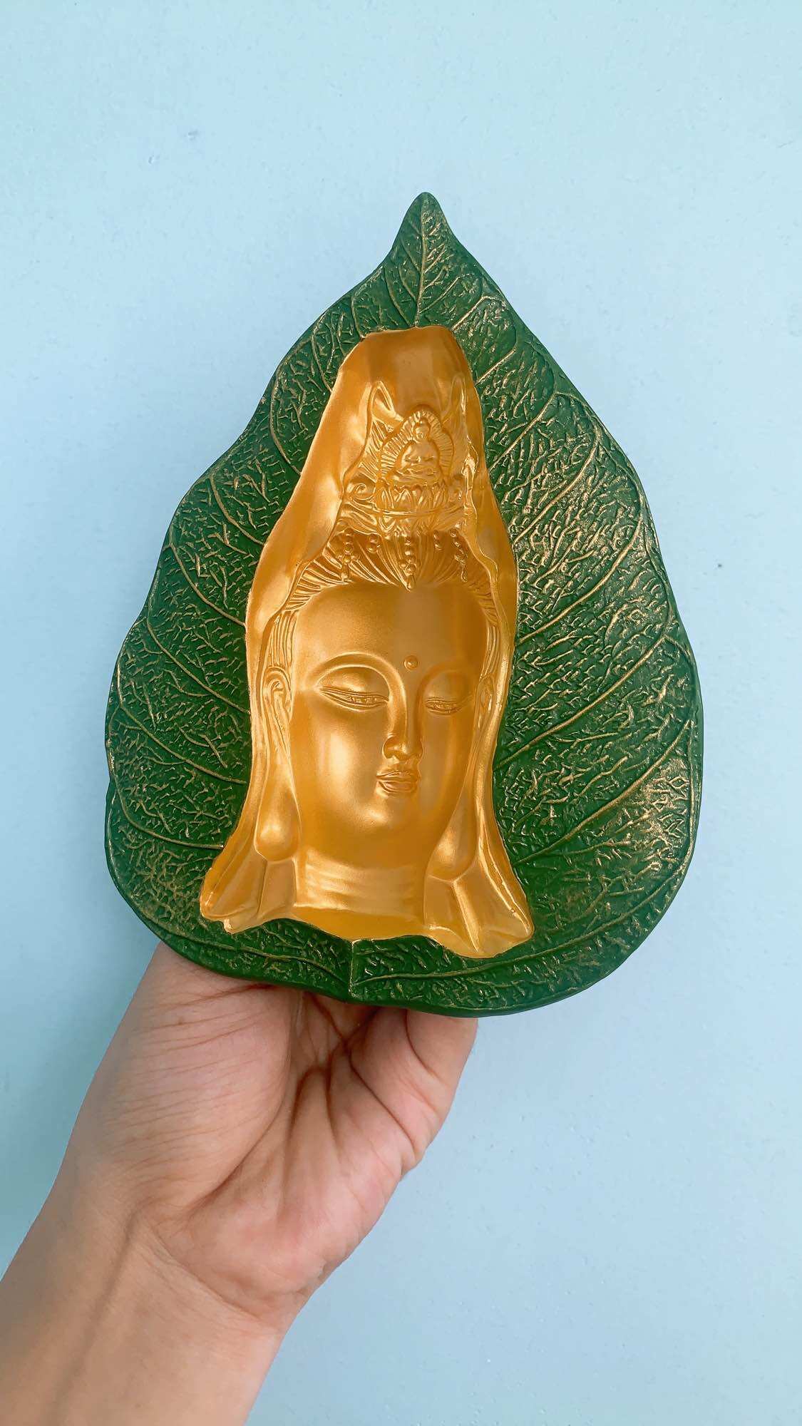 Lá bồ đề hình phật bà quan âm 3D