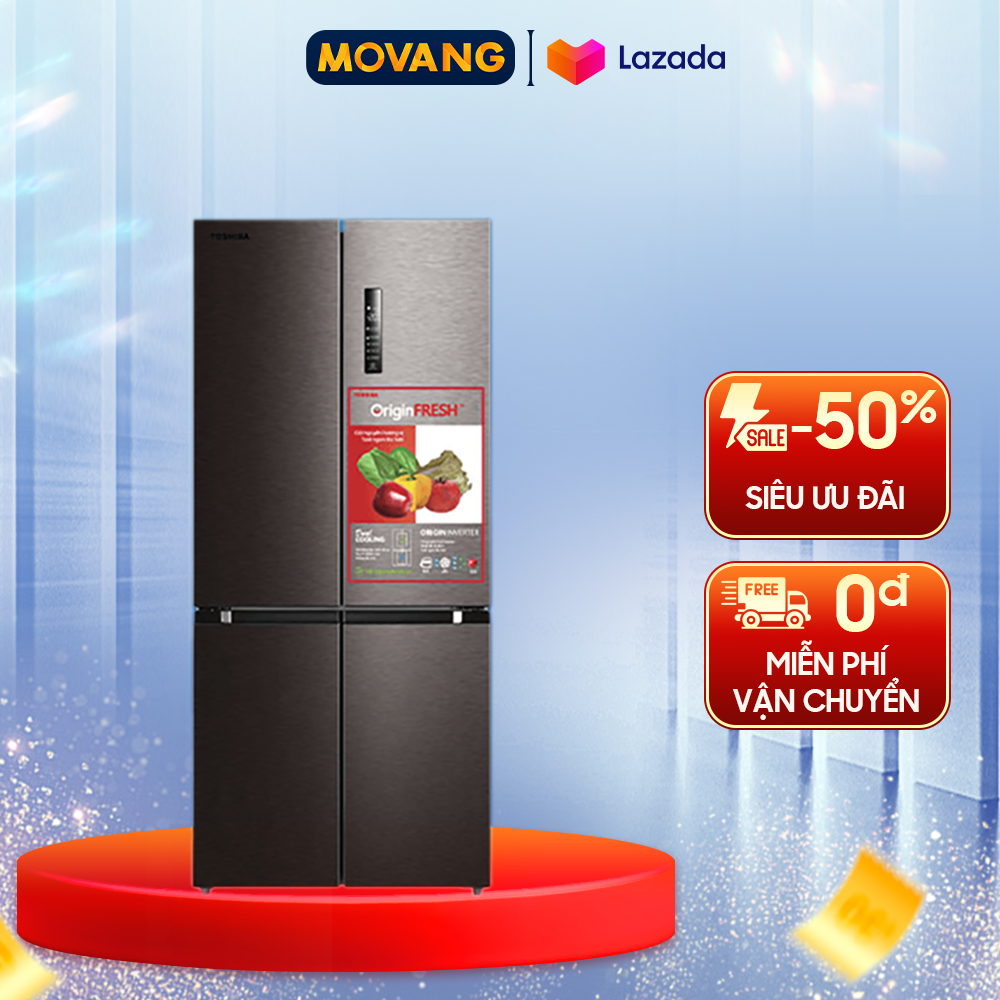 [GIAO TẠI HCM] -  Tủ Lạnh Toshiba Inverter 511 Lít GR-RF610WE-PMV(37)-SG - Cửa thép xám Satin Làm lạnh nhanh