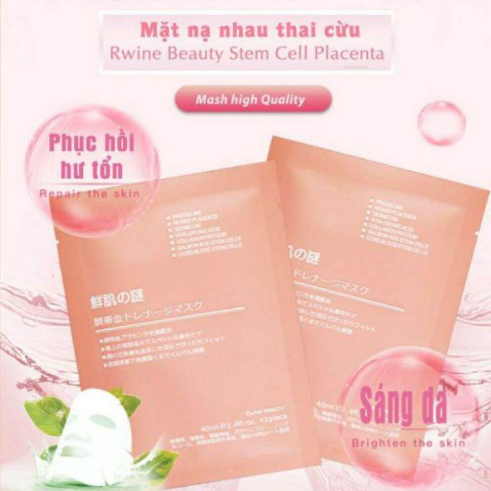 Hộp 50 miếng mặt nạ nhau thai cừu, mặt nạ tế bào gốc nhau thai cừu cuống rốn, cấp ẩm, dưỡng da.