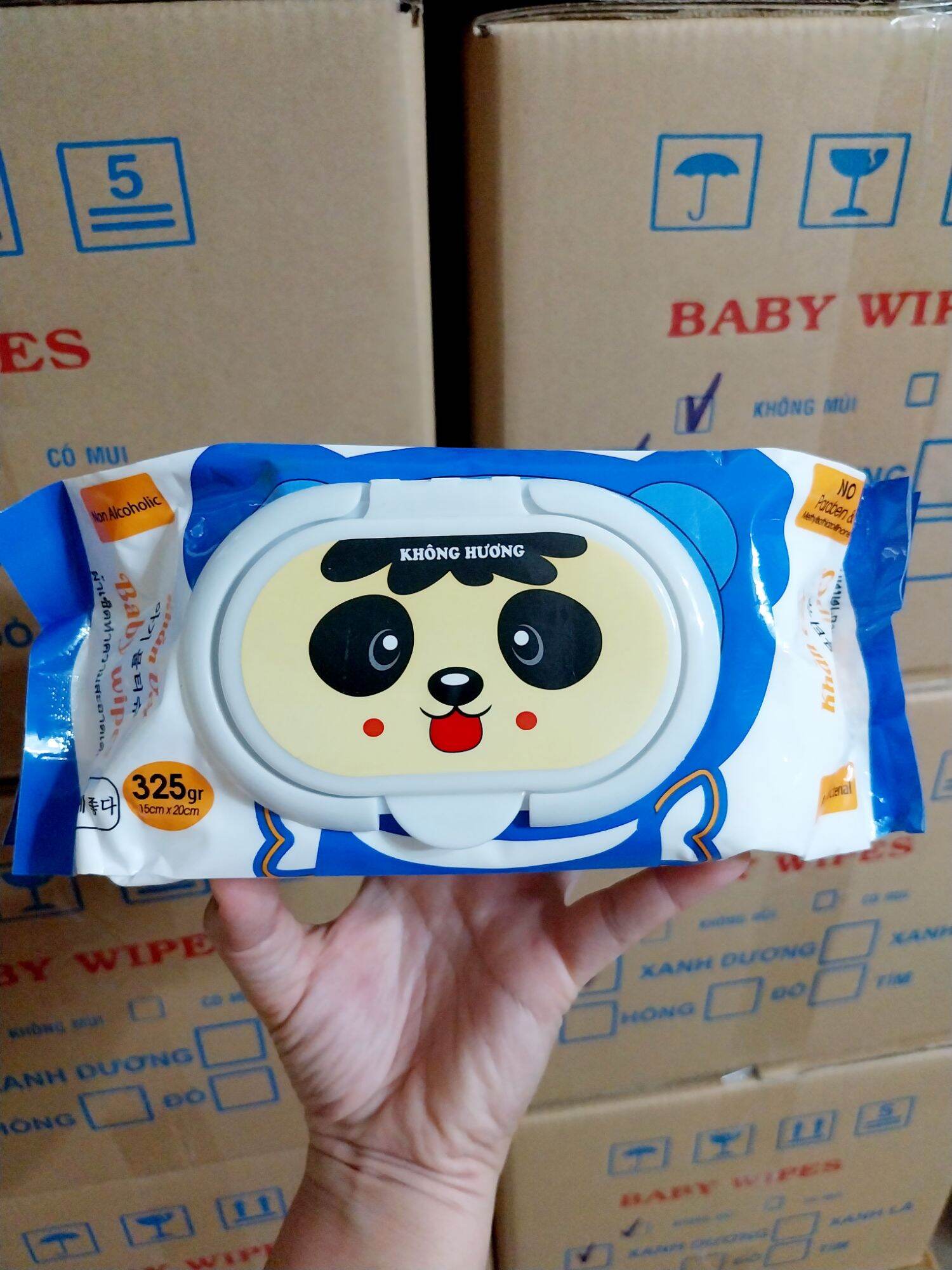 Giá Sỉ [COMBO 5 GÓI ] Khăn ƯỚt Gấu 650G Không Mùi Khổ Giấy Lớn