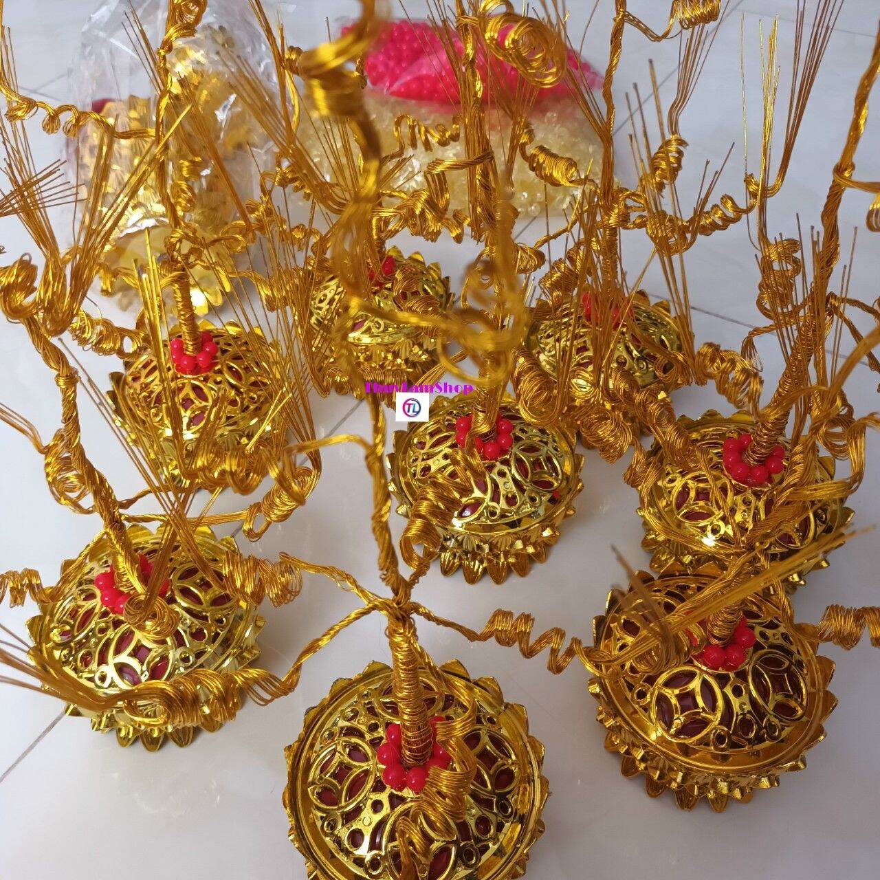 Set 5 Gốc tháp sen làm cây cành vàng lá ngọc