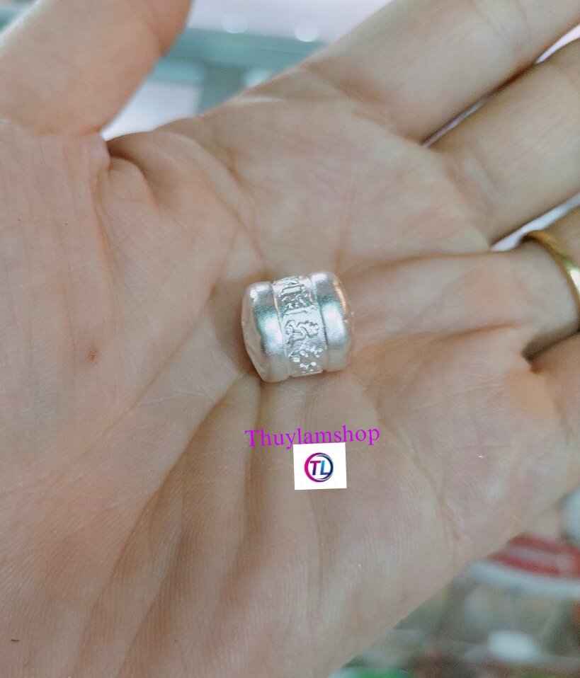 Lu thống bạc s925 khắc chú Ommani chú đại bi nhà Phật bình an may mắn vĩnh viễn bảo hành bạc