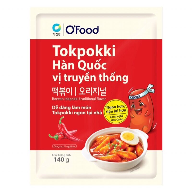 Bánh gạo tokboki Vi Truyền Thống O'food gói 140g