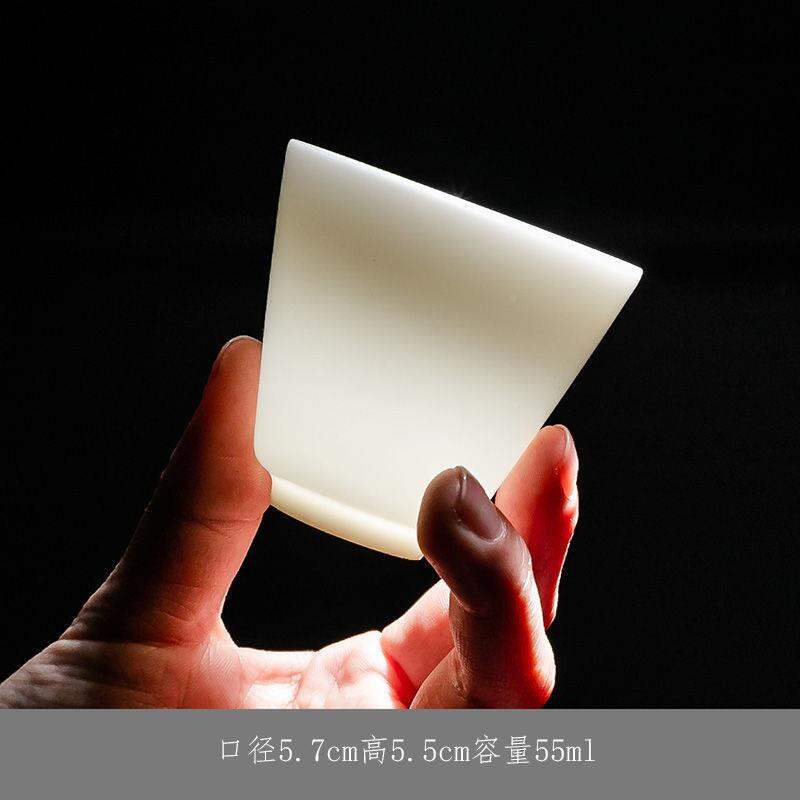 Cốc nhỏ trà sứ trắng ngọc bích trắng bộ đồ trà kungfu gốm sứ wst bát chủ nhân cá tính ấm trà cốc lọc trà đạo