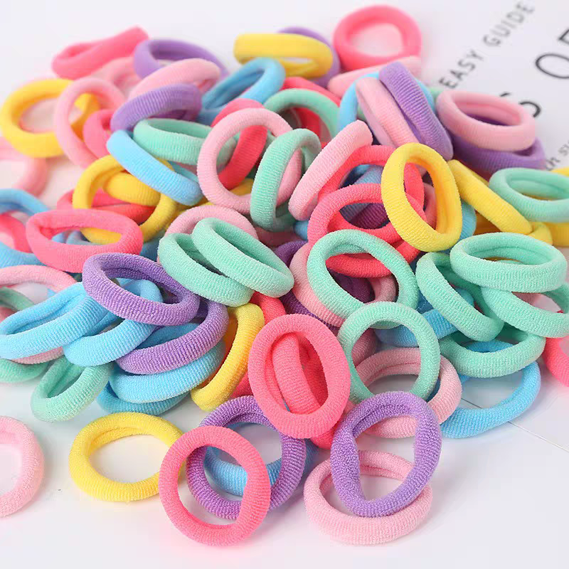 50 Thun Cột Tóc Cho Bé Đựng Trong Túi Zip