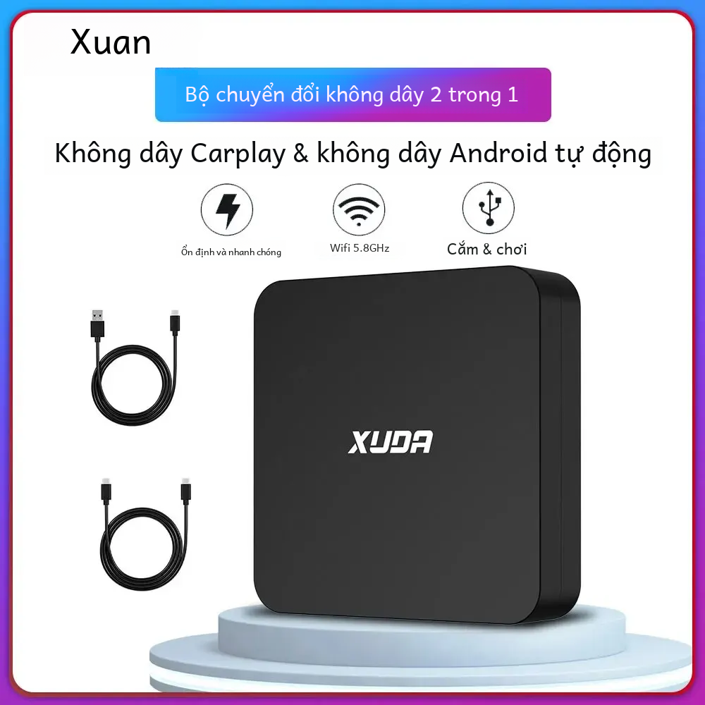 Xuda Không Dây Carplay Android Auto Adapter Hộp 2 Trong 1 Với Spotify Netflix Hỗ Trợ Cho Xe Mazda To