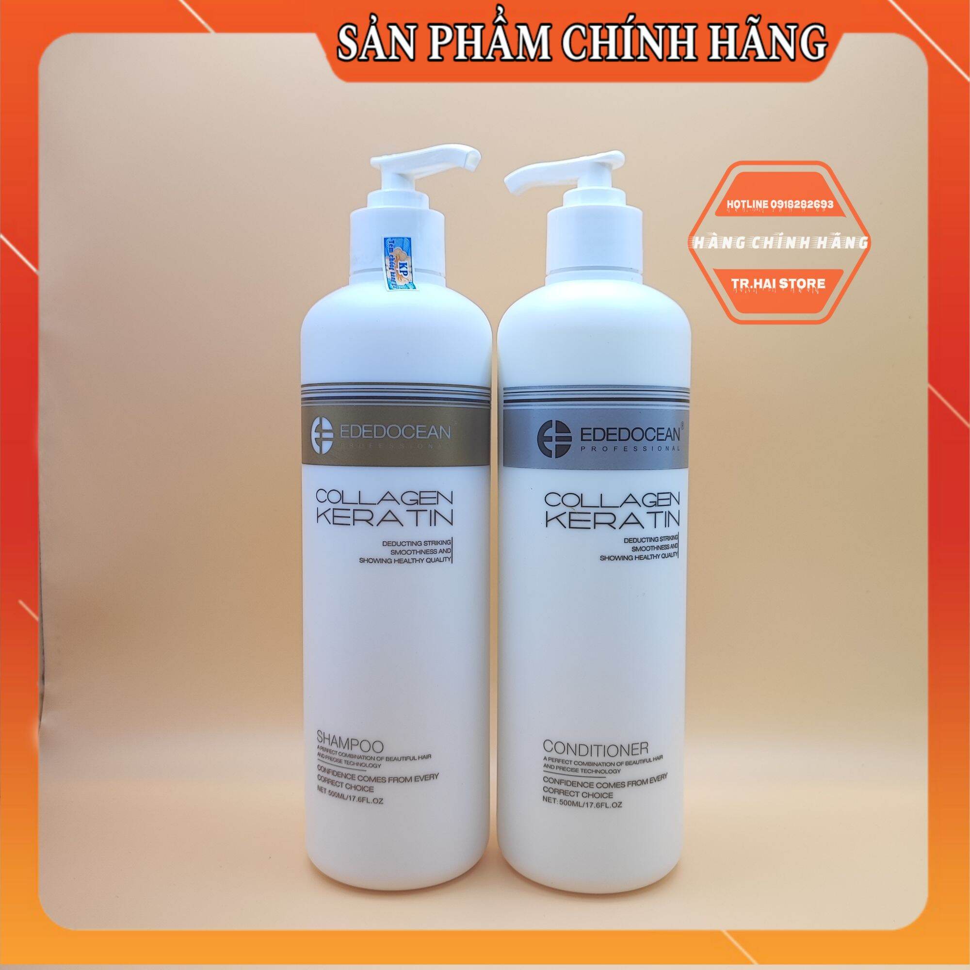 Cặp DẦU GỘI XẢ Edocean  Collagen Keratin Plus Ngăn Rụng Tóc (HÀNG CHÍNH HÃNG) 1000ml x2