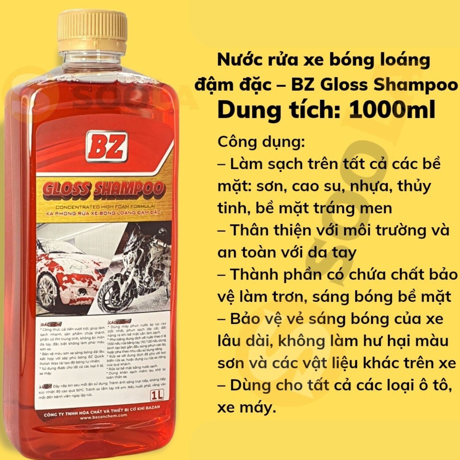 Xà Bông Rửa Xe BZ Gloss Shampoo