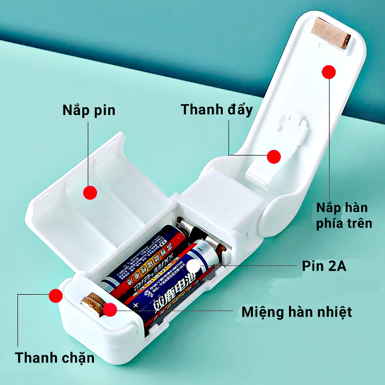 Máy Hàn Miệng Túi Cầm Tay Mini Bảo Quản Thực Phẩm (Tặng kèm pin)