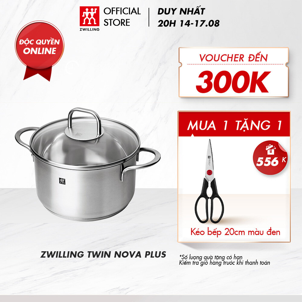 Nồi hầm, hấp đa năng zwilling twin nova plus bằng thép không gỉ 20cm - 24cm, 3.5 - 6l