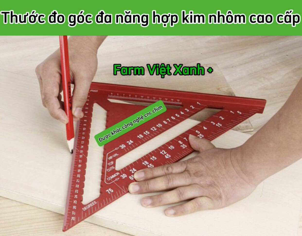 Thước Tam Giác KAPRO 446 Hợp Kim Nhôm Có Độ Chính Xác Cao Dày 4,5MM Thước Góc Phải Góc Đa Năng 90 Độ