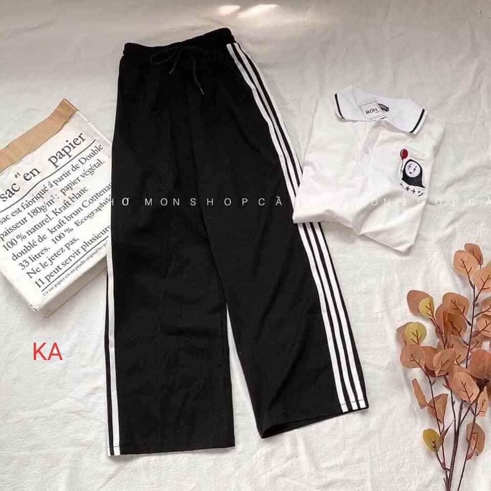 Quần 3 sọc ống rộng