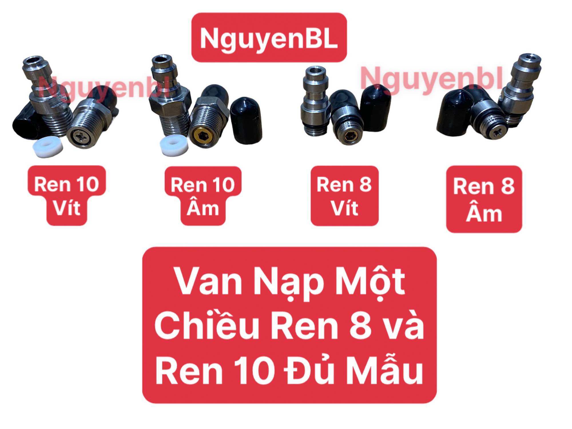 Van nạp một chiều 8,10 và bán lẻ thêm ronsin thay thế cho van nạp