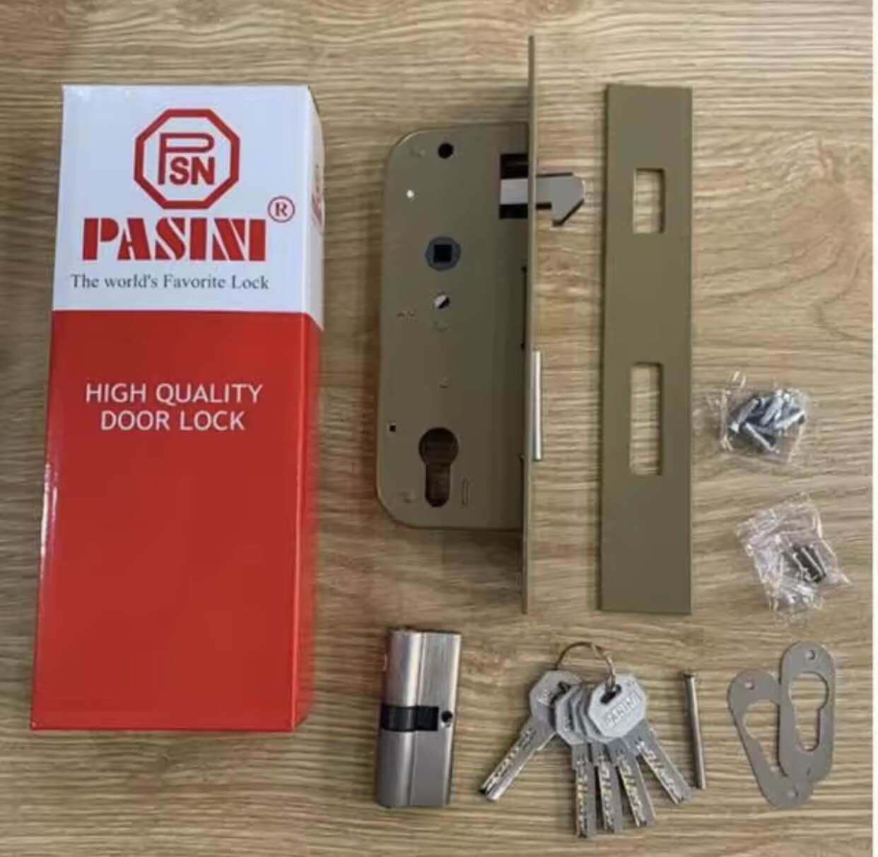Bộ ổ khoá cửa sắt kéo Pasini lắp cho cửa sắt xưa Zani