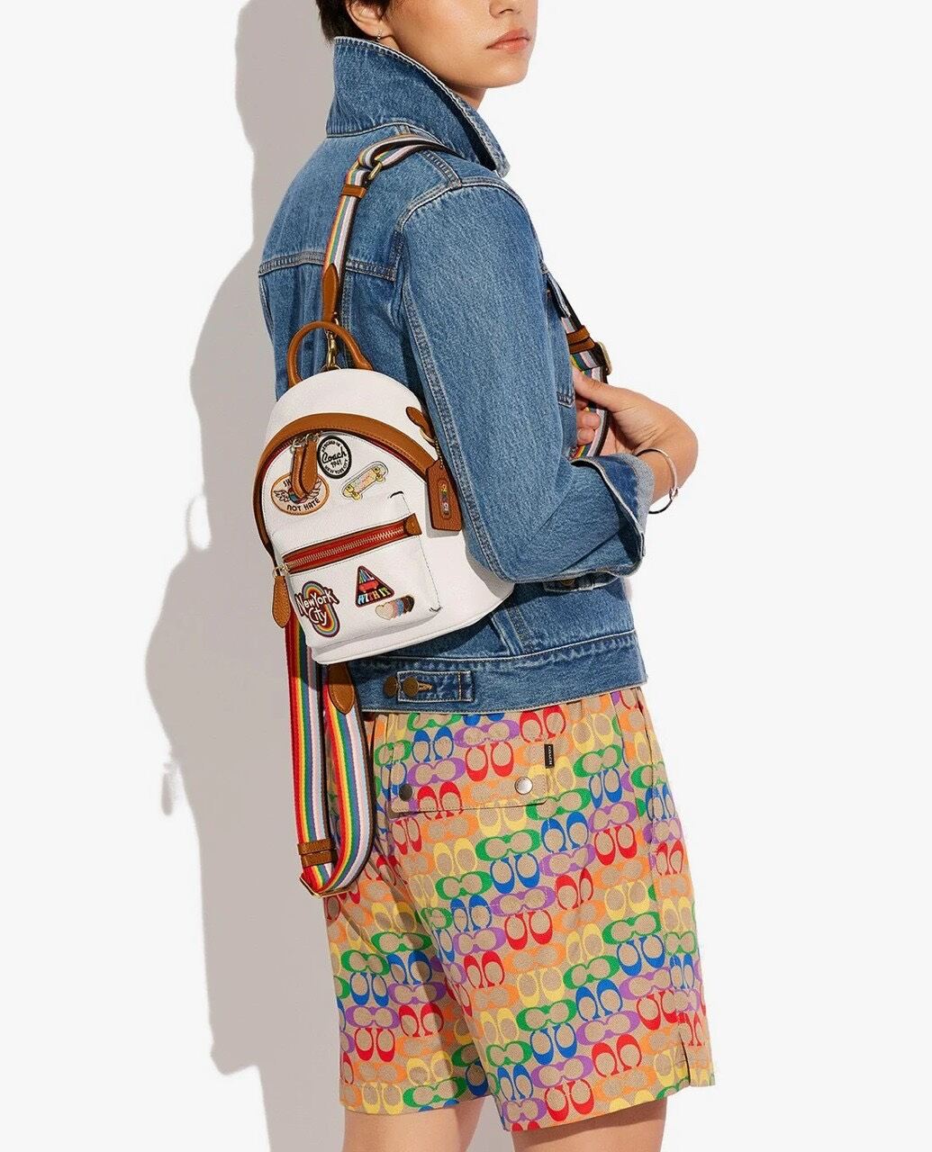 Ba lô C0ach CHARTER BACKPACK 18 WITH PATCHES chuẩn xịn xò