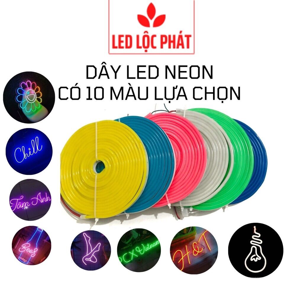 Led neon 12v, dây led neon uốn chư tạo hình trang trí kín nước quy cách 1m