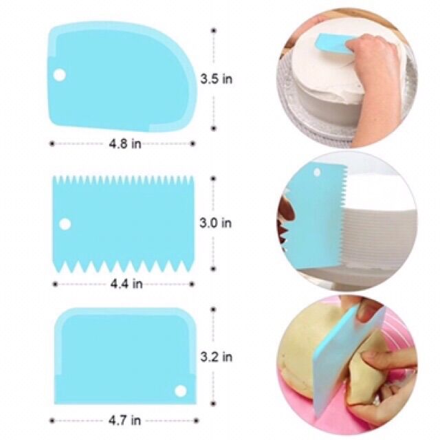 Bộ 3 miếng chà láng vét bột tạo vân bánh