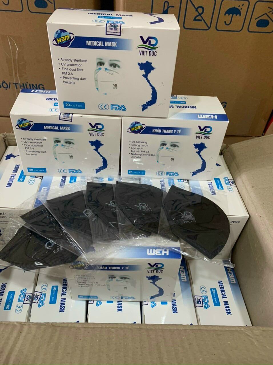 Combo 5 hộp n95 việt đức ko van hộp 20 cái