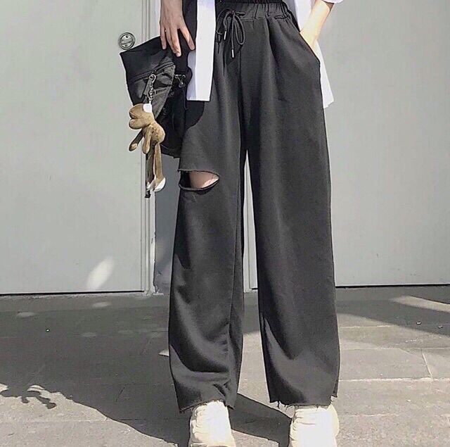 QUẦN ỐNG RỘNG RÁCH ĐÙI