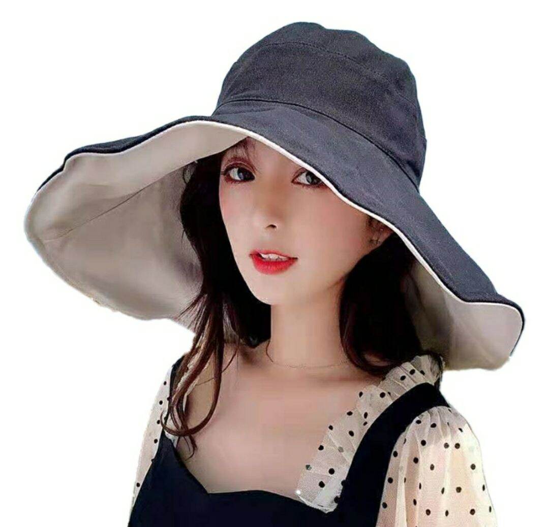 Mũ rộng vành đi biển đẹp gấp gọn đội 2 mặt thời trang Hàn Quốc mới
