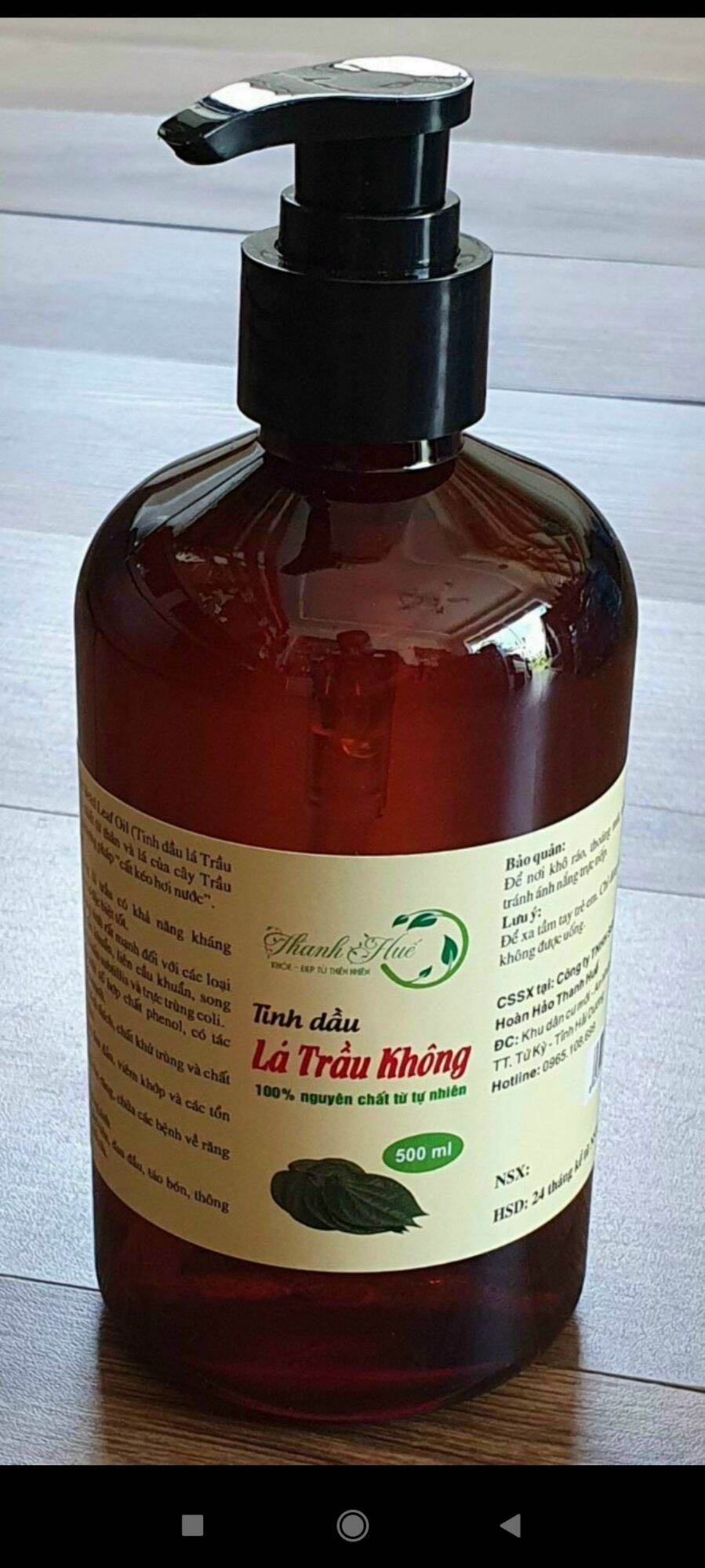 Tinh dầu lá trầu không chai 500ml