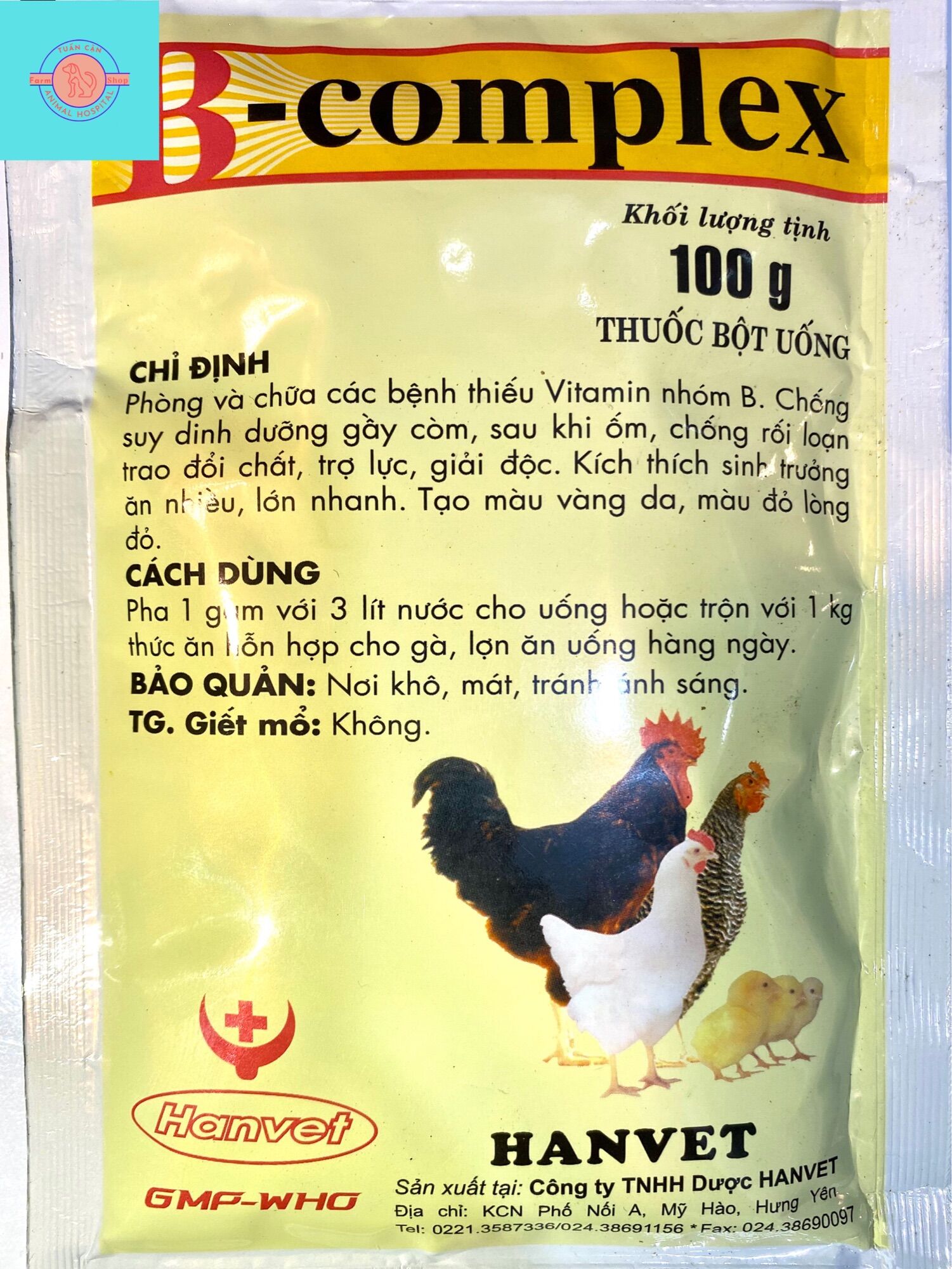Hanvet Bcomlex Hanvet phục hồi, mượt lông đẹp mã, phát triển nhanh dùng cho vật nuôi