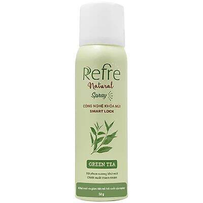 Xịt Phun Sương Khử Mùi Chiết Xuất Thiên Nhiên Refre Natural Spray Green Tea Hương Trà Xanh 50g