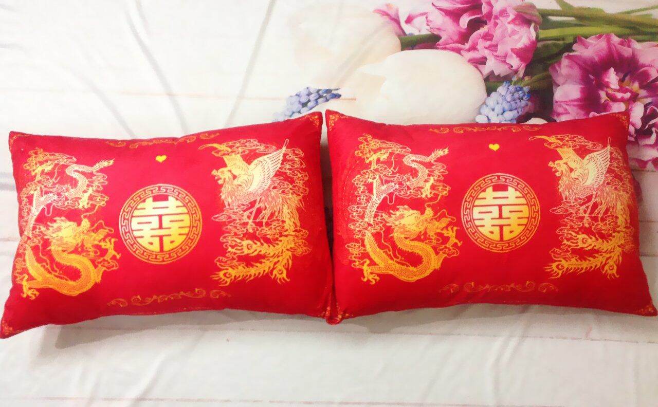 Cặp Vỏ gối đôi 40cm-60cm Rồng Phượng