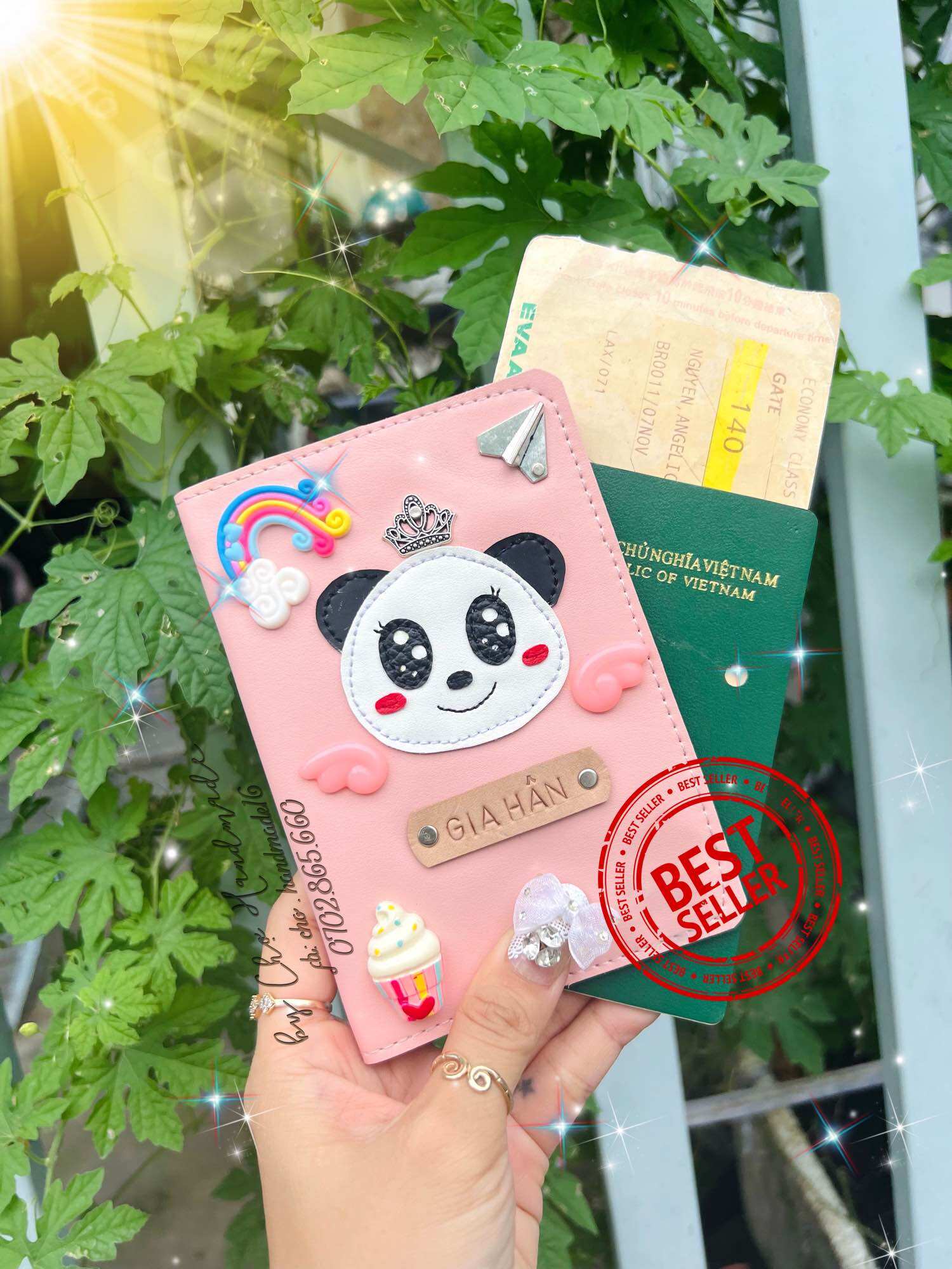 Vỏ hộ chiếu gấu trúc, bao hộ chiếu gấu panda, bọc hộ chiếu , bao da hộ chiếu , passport cover