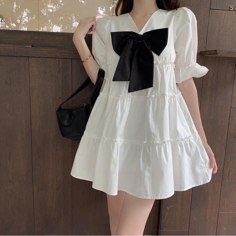 Đầm trắng baby doll xinh iu