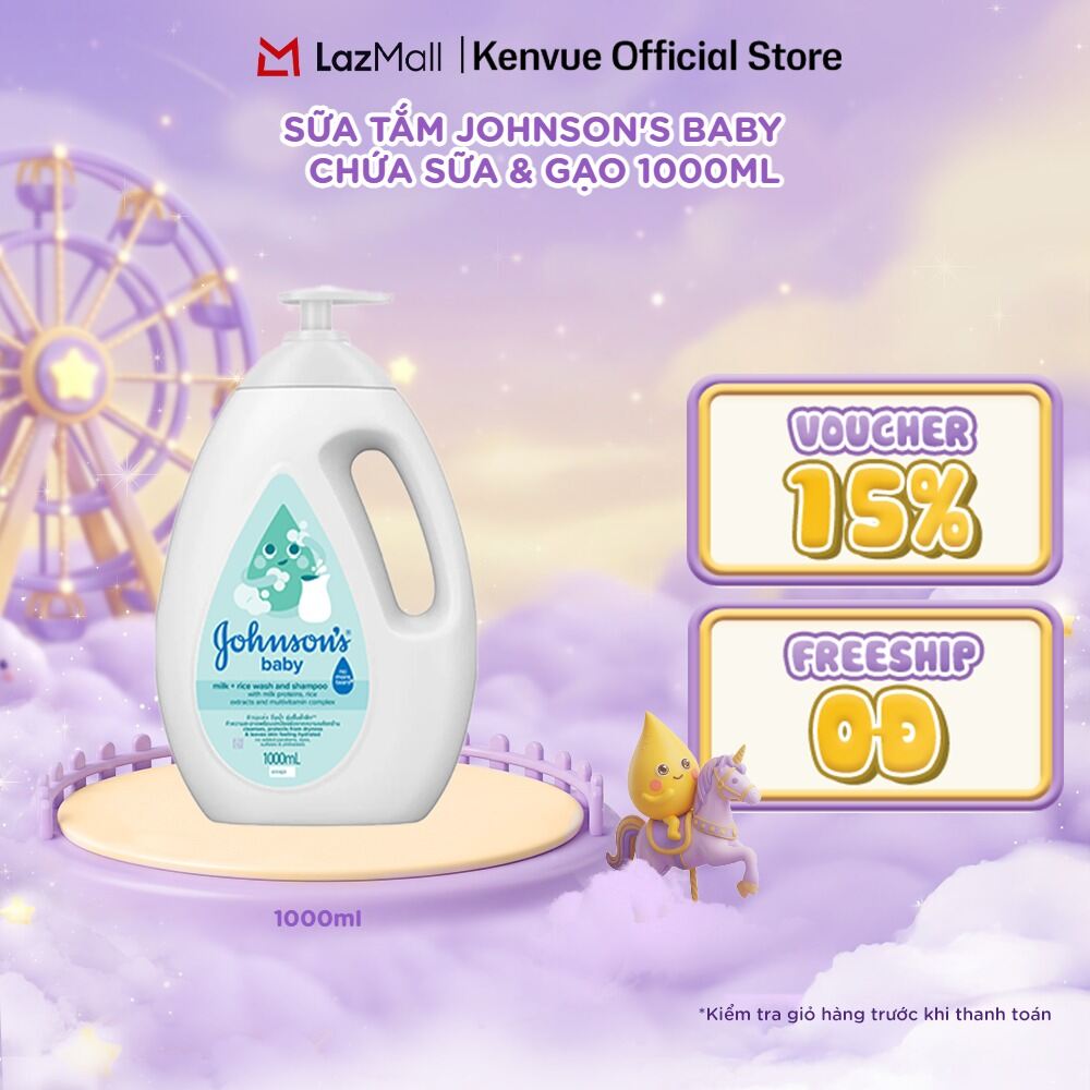 Sữa tắm Johnson's chứa sữa và gạo/ yến mạch 1000ml