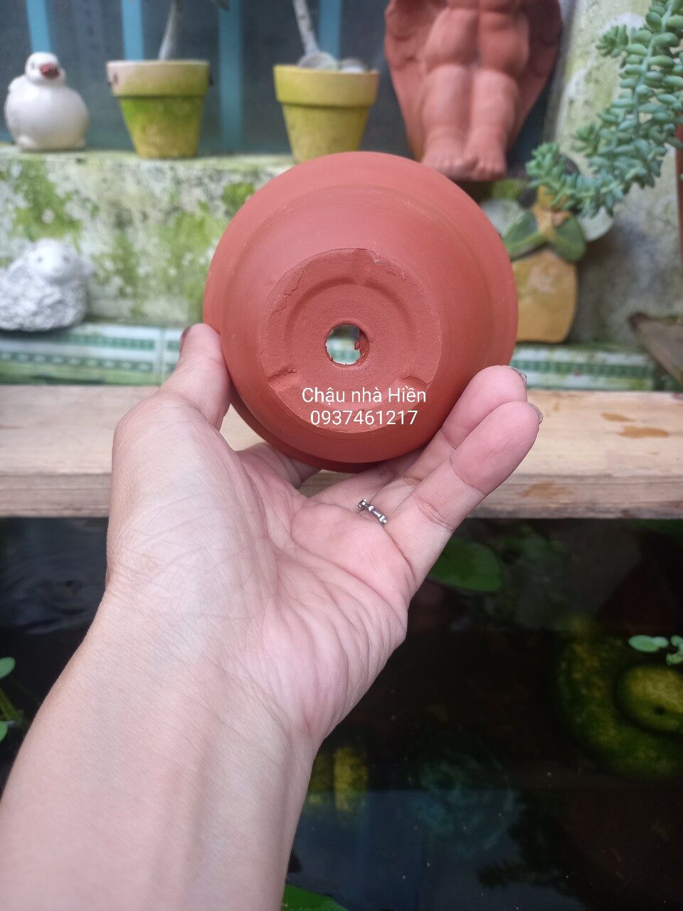 Chậu đất nung Bình Dương nón cối nhỏ m9x c 4.5