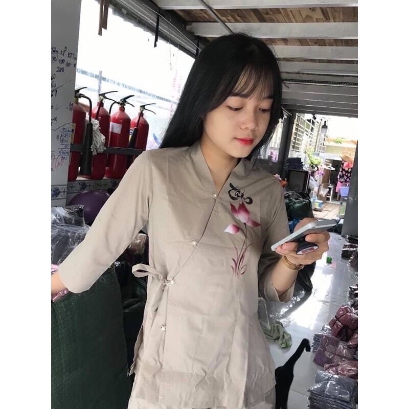 Đồ Lam Đi Chùa 🌸 Mẩu Bà Lai Nhật Vẽ
