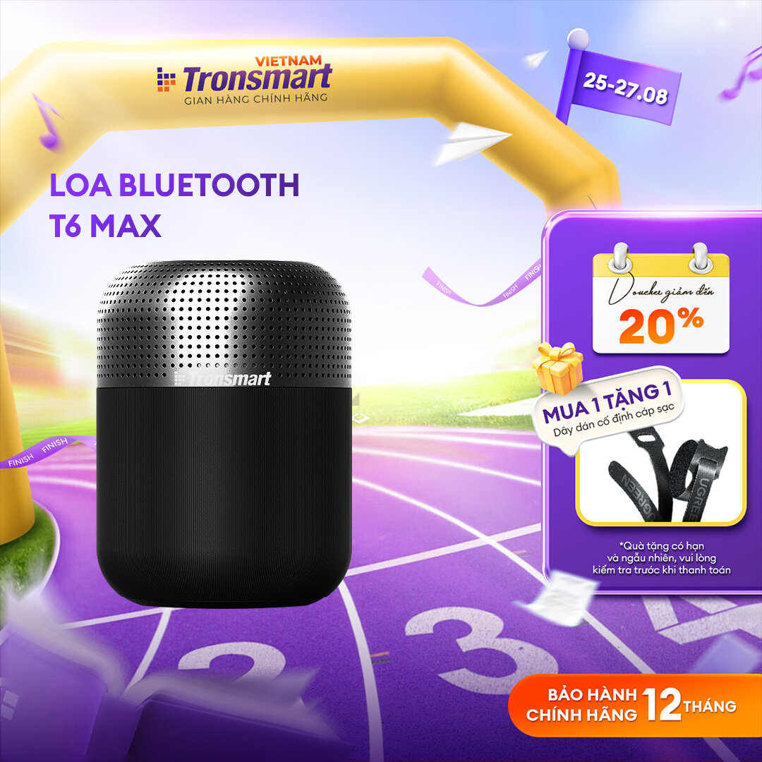 Loa Bluetooth 5.0 Tronsmart Element T6 Max | Công suất 60W | Ghép đôi 2 loa | Bảo hành 12 tháng.