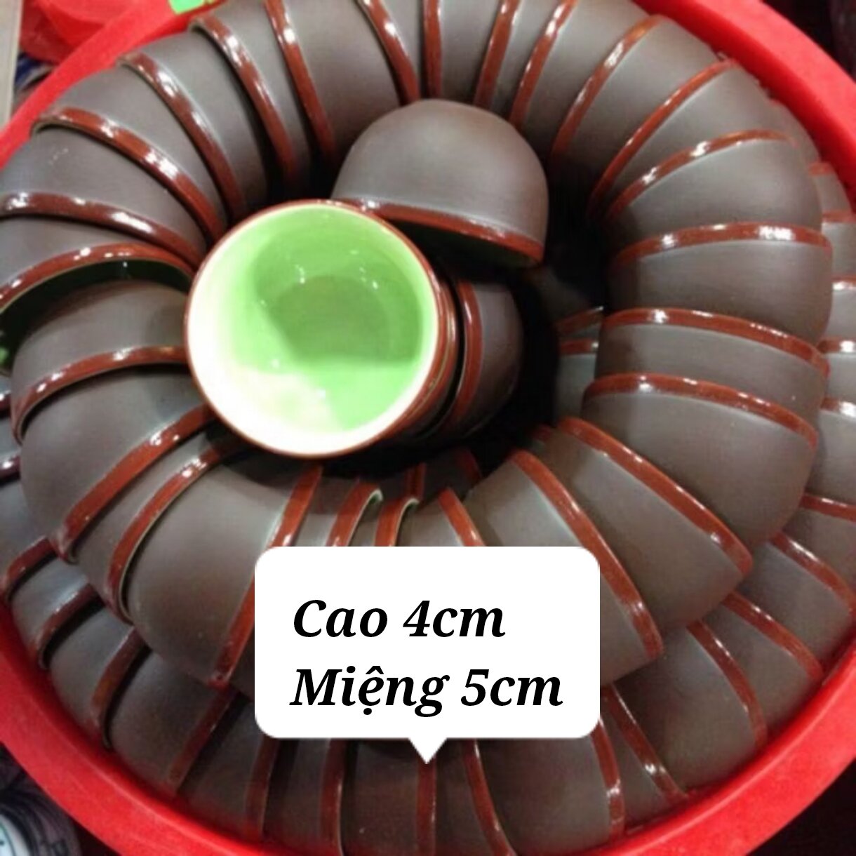 Chén Lòng Xanh đất nung Bát Tràng_Chén uống trà