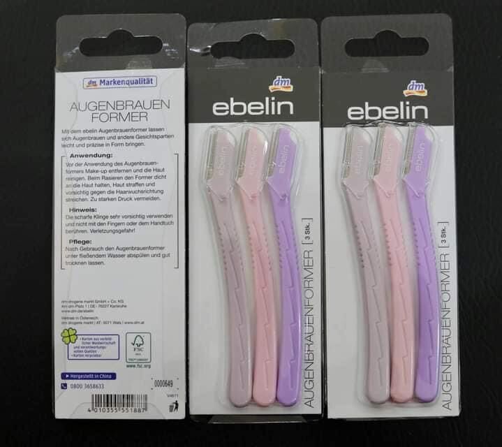 Dao cạo lông mày ebelin Đức . Set 3 cái