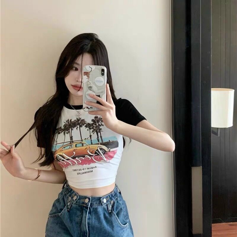 Áo croptop phối tay những cây dừa BG