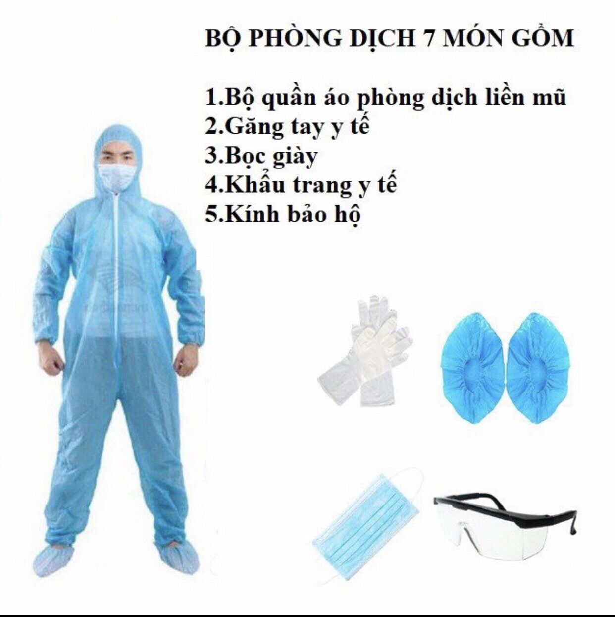 Bộ bảo hộ chống dịch 7 món