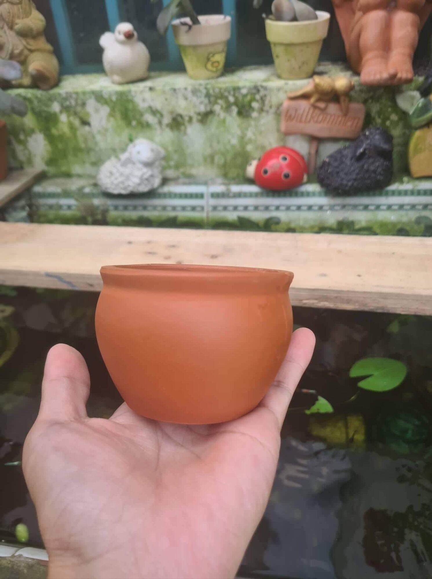 Chậu đất nung Bình Dương lu mini m8 x c6