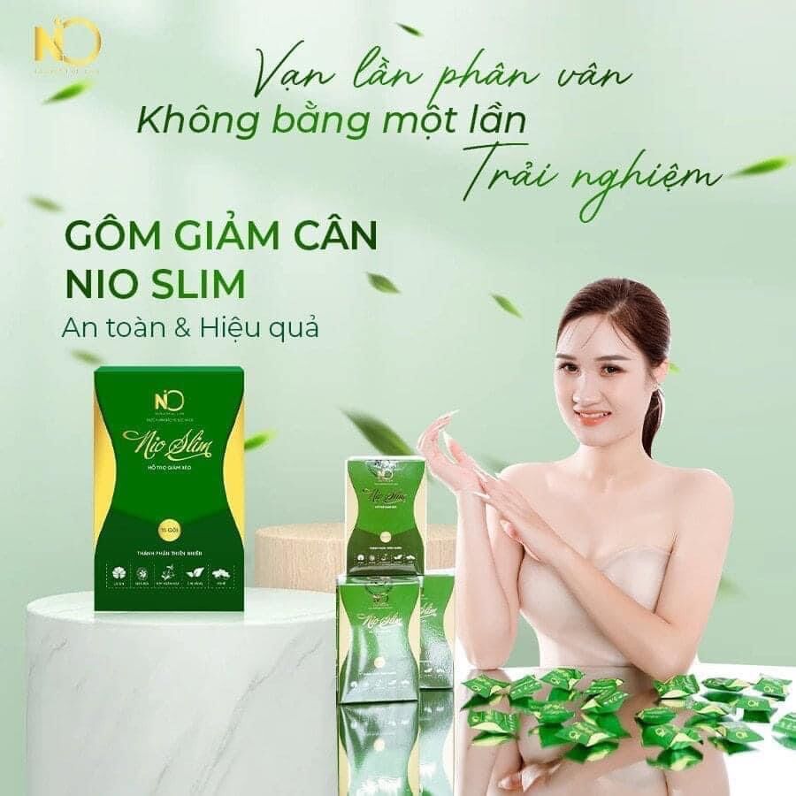 Kẹo Gôm Nio Slim ( Sỉ liệu trình 2 hộp) tặng detoc giảm mỡ bụng