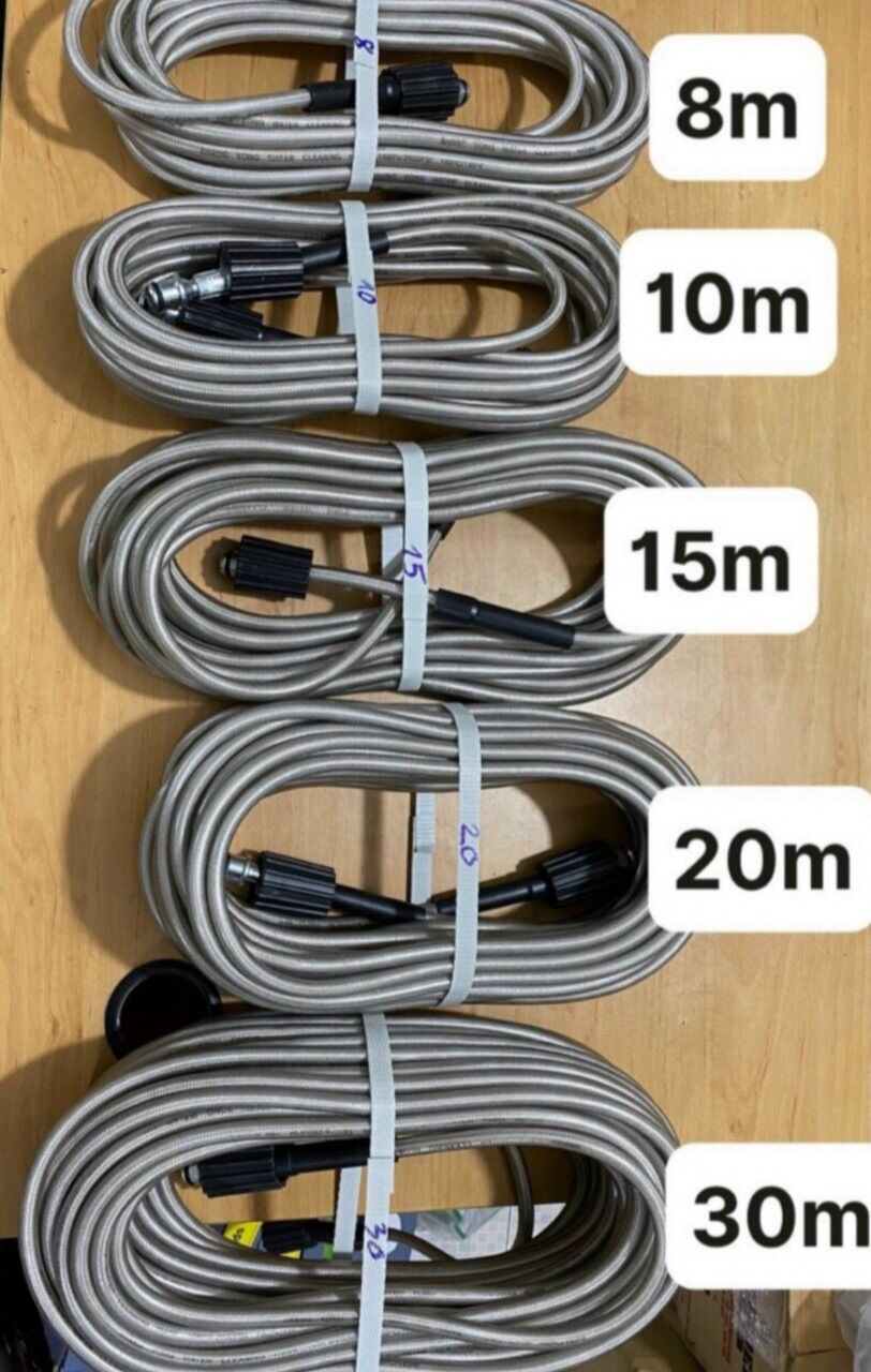 Dây rửa xe cho máy rửa xe áp lực cao, dây rửa xe áp lực cao, dây rửa xe chân ren 22mm gắn máy rửa xe, dây rửa xe cao áp chịu lực tốt, ống nước dây rửa xe gắn máy rửa xe áp lực
