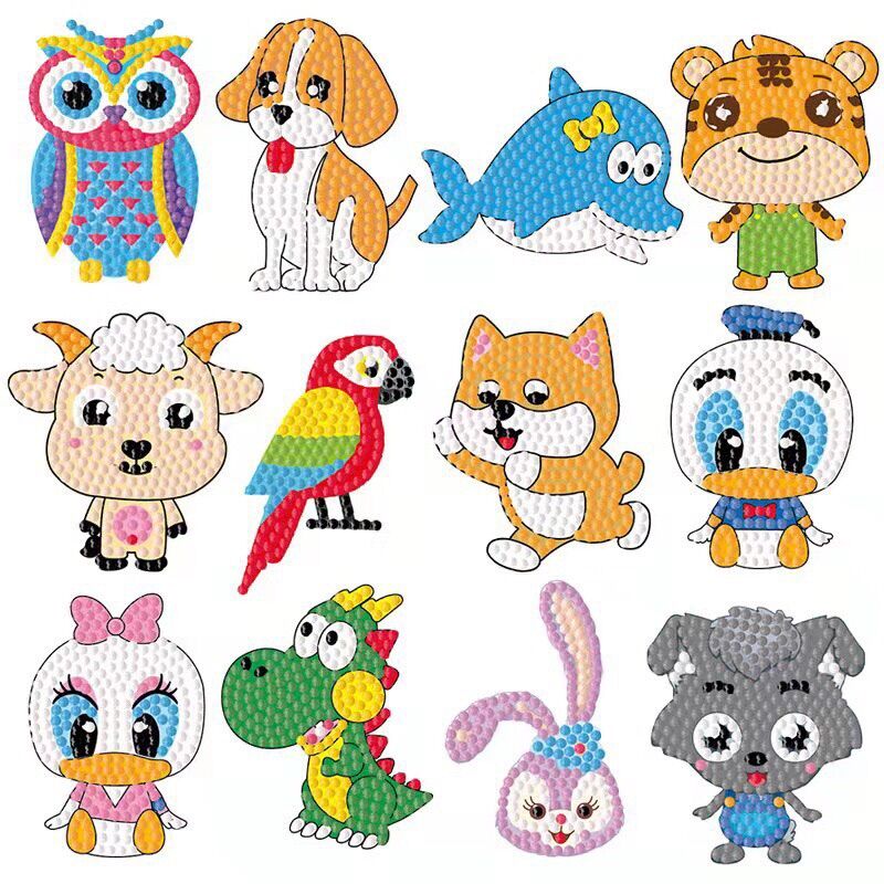Bộ sticker tranh đính đá handmade cho các bé