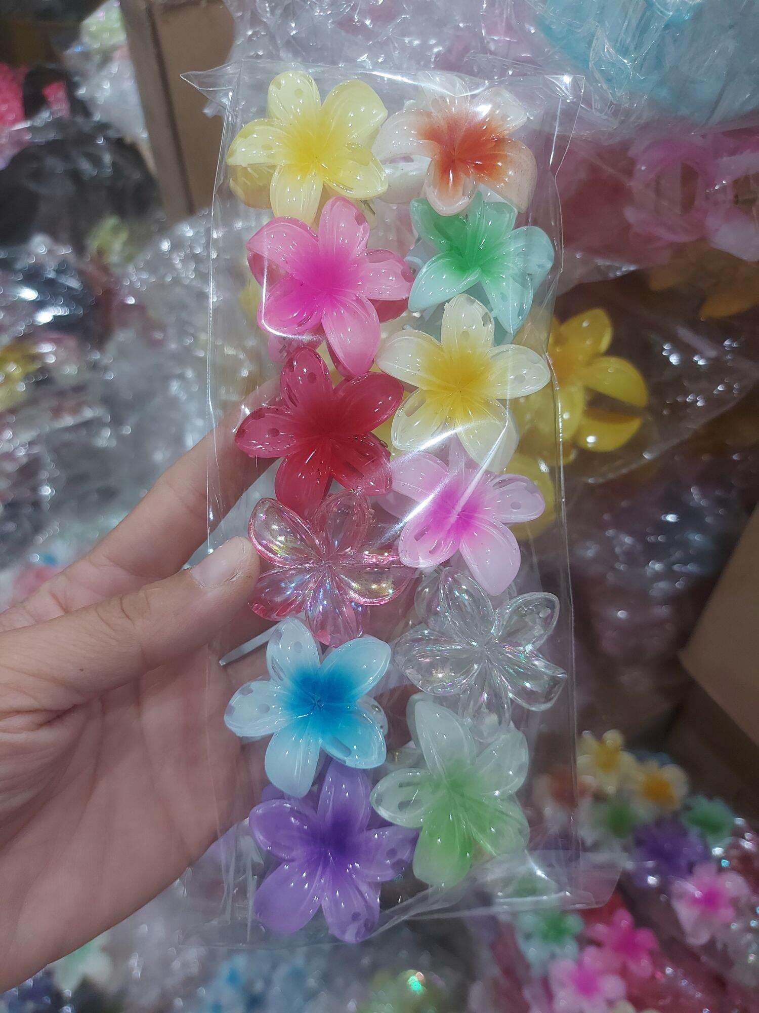 kẹp tóc càng cua hoa sứ 4cm mini