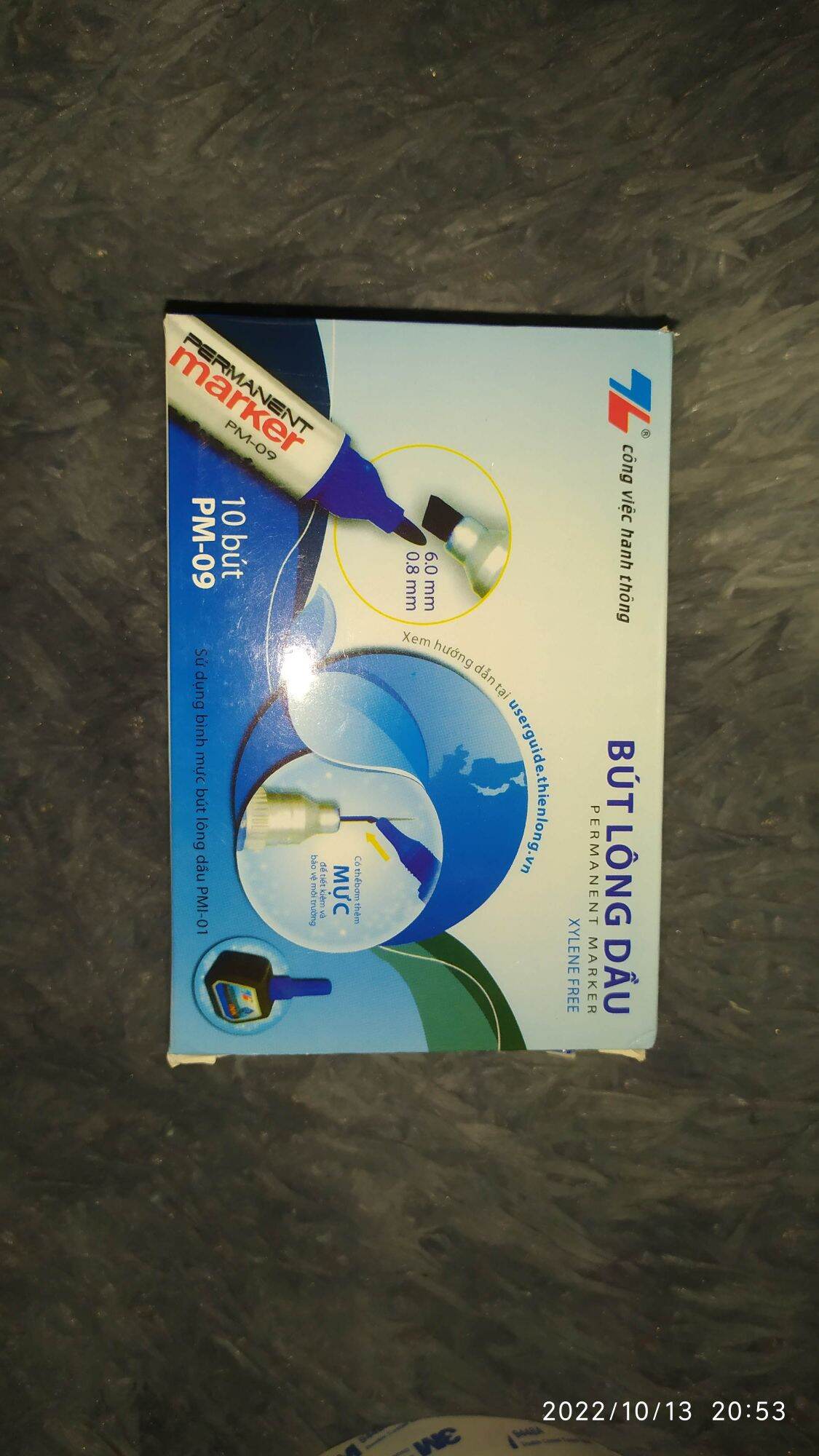 COMBO HỘP 10 CÂY BÚT LÔNG DẦU THIÊN LONG (MỰC XANH)