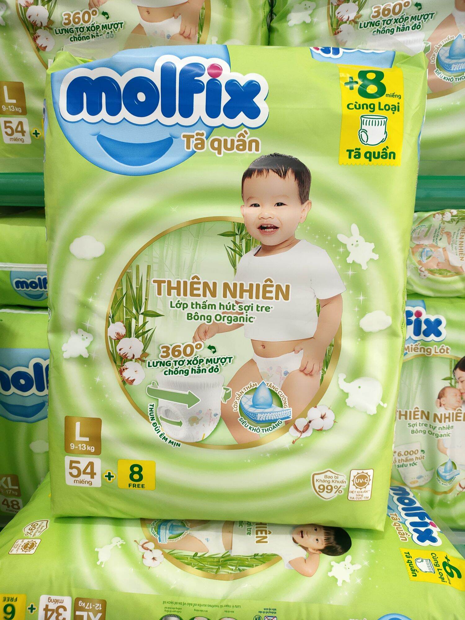 Tã quần molfix thiên nhiên size m/l/xl/xxl