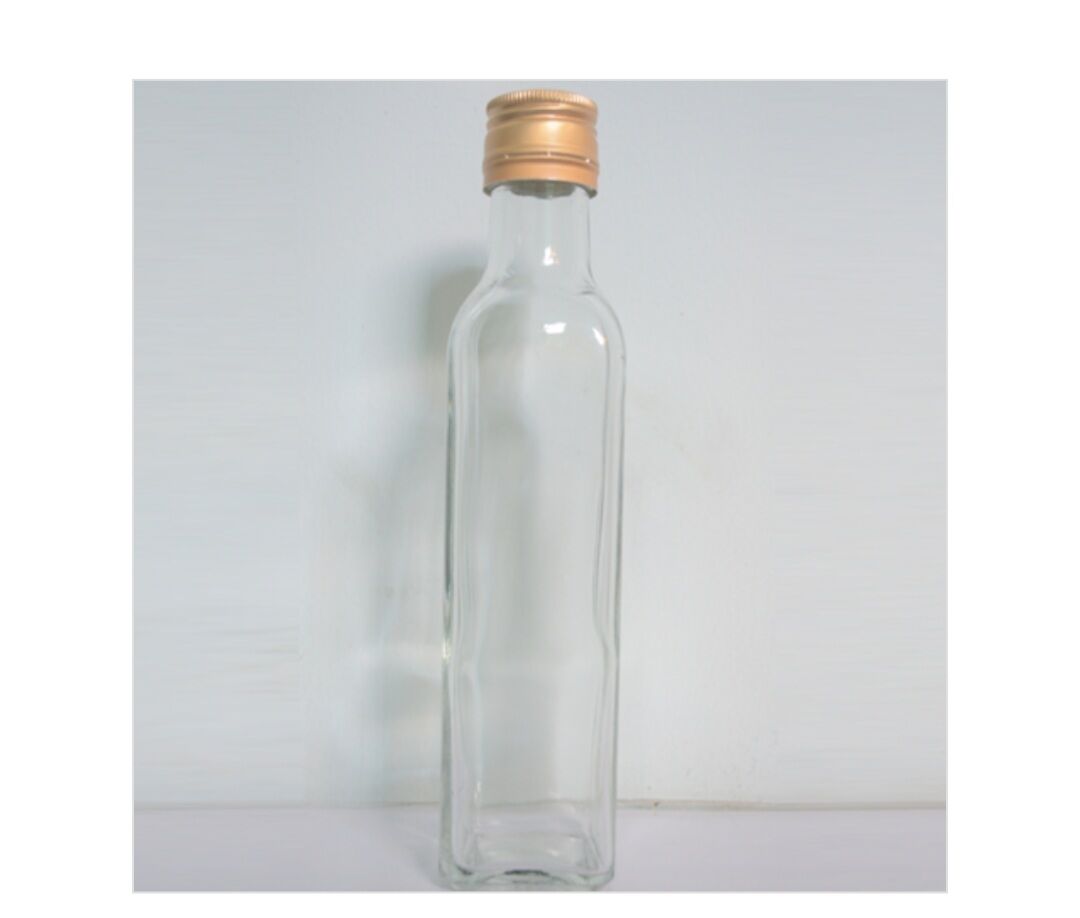 Chai thủy tinh Vuông 250ml Nắp nhôm